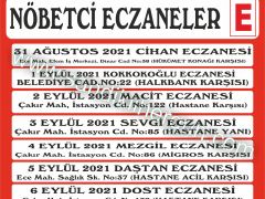 Nöbetçi Eczane Listesi
